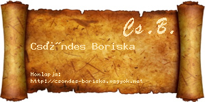 Csöndes Boriska névjegykártya